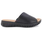 Chinelo Slide Usaflex salto plataforma com cabedal em couro