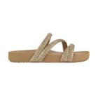 Chinelo Slide Zaxy Glitter Feminino Dourado