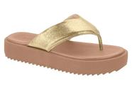 Chinelo/Tamanco de Dedo Moleca Casual Flatform 5489.100 Feminino-Ouro Rosado