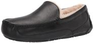 Chinelo UGG masculino Ascot de couro preto resistente à água