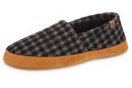 Chinelos Acorn Moccasin para homens Black Plaid Memory Foam 44-45EU