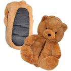 Chinelos Wokex Teddy Bear Plush Winter Warm Women Light Brow