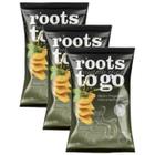 Chips de Batata-Doce Azeite e Manjericão Roots to Go contendo 3 pacotes de 45g cada
