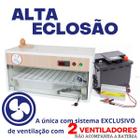 Chocadeira Elétrica 60 ovos ALTA ECLOSÃO Automática Trivolt manual Controlador de Temperatura e Umidade PID com 2 ventiladores e ovoscópio