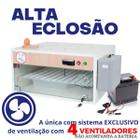 Chocadeira Elétrica ALTA ECLOSÃO Automática 120 ovos Trivolt com carregador embutido Controlador de Temperatura PID com 4 ventiladores e ovoscópio