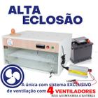 Chocadeira Elétrica ALTA ECLOSÃO Automática 120 ovos Trivolt manual Controlador de Temperatura PID com 4 ventiladores e ovoscópio