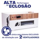 Chocadeira Elétrica ALTA PERFORMANCE de ECLOSÂO Automática com 2 VENTILADORES PID 70 ovos Bivolt com ovoscópio