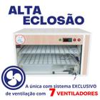 Chocadeira Elétrica Automática ALTA ECLOSÃO 7 ventiladores 2 banco de resistência Bivolt 220 ovos com controle de Temperatura e Umidade