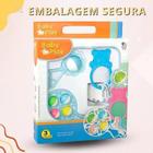 Chocalho E Mordedor Para Bebe Colorido Kit Brinquedos Macio azul