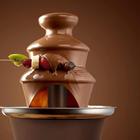 Chocolate fondue fonte três camadas de chocolate derretimento com aquecimento derreter cachoeira pote torre de fusão