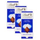 Chocolate Lindt Excellence Extra Creamy Milk com 100g Kit com três unidades