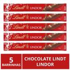 Chocolate Lindt Lindor Barra, Ao Leite, 5 Barrinhas de 38g