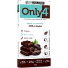 Chocolate Only4 Puro 70% Cacau Tudo Zero Leite 70g - Vegano