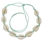 Choker Gargantilha Búzios Regulável Moda Praia Verão Cor Verde Pastel