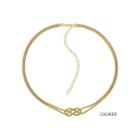 Choker infinito corrente rabo de rato banhado a ouro 18k