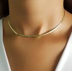 Choker Laminada com Detalhes Banhado a Ouro