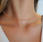 Choker Riviera Zircônia Laranja Banhado a Prata