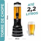 Chopeira Torre Beer 2.2 Litros + 2 Tubo Gelante Cerveja E Chopp Copo Com Alça