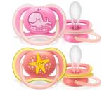 Chupeta Avent Ultra Air Dupla- Rosa Decorada-6-18M