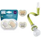 Chupeta brancabege + prendedor de chupeta - philips avent