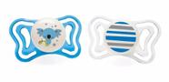 Chupeta de Silicone Physio Light Lumi 6 a 16 meses 2 Unidades Chicco Branco e Azul