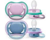 Chupeta Dupla Ultra Air Azul e Rosa 6-18M Avent