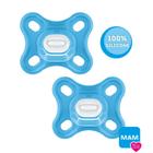 Chupeta Mam Comfort Dupla azul 0-2 meses recem-nascido 100% silicone