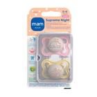 Chupeta Mam Supreme Night 0-6 Meses 2 Unidades Rosa