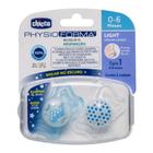 Chupeta physio forma light lumi azul 2 unidades (0-6m) - chicco - chicco