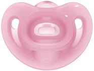 Chupeta Silicone Ortodôntico NUK Baby Care - Sensitive Soft Girl Rosa 0 a 6 Meses
