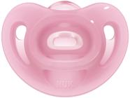 Chupeta Silicone Ortodôntico NUK - Sensitive Soft Girl Rosa Acima de 6 Meses