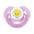 Chupeta T1 Looney Tunes Rosa Com Capuz e Bico de Silicone Ortôdontico de 0 a 6 Meses BabyGo