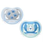 Chupeta Ultra Air Decorada 6-18m Boys Urso C/2 Philips Avent