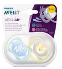 Chupeta ultra air dupla elefante/leão 0-6m scf085/01 - avent