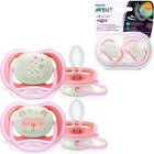 Chupeta ultra air night time 6-18m - menina - philips avent