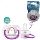 Chupeta ultra air unitaria menina pinguim 0-6m philips avent