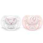 Chupeta Ultrasoft 0-6m c/2 Coelha Rosa Philips Avent