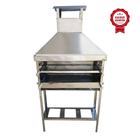 Churrasqueira Espetinho Inox Grande L90 Com Coifa 2 Grelhas