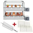 Churrasqueira Giratória Artinox Grill com 9 Espetos, 3 Andares e 2 Motores Bivolt do Lado Direito + 3 Grelhas