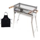 Churrasqueira Inox Portatil Modelo Camping Acompanha Grelha e Avental - Grill Viana