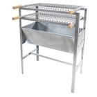 Churrasqueira Portátil Aço 50cm Movel Robusta com 2 Grelhas em Inox a carvao