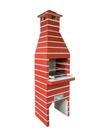 Churrasqueira pré-moldada tijolinho + Kit INOX Cor Vermelho