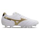 Chuteira Campo Mizuno Morelia Club MD - Branco-Dourado