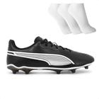 Chuteira Campo Puma King Match FG/AG Masculino + 3 Pares de Meias