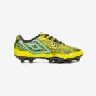 Chuteira Campo Umbro Orbit Infantil Cor: Amarelo E Celeste - Tamanho: 33