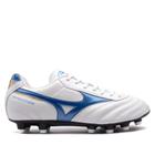 Chuteira de Campo Mizuno Morelia Classic MD Branco/azul