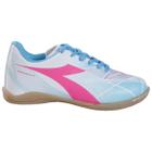 Chuteira Diadora Squadra II Futsal Infantil - Branco e Azul