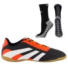 Chuteira Futsal Adidas Predator Essentials Artilheira + Meia Antiderrapante Preta