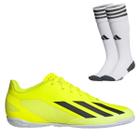 Chuteira Futsal Adidas X Crazyfast Club + Meião Adidas Branco