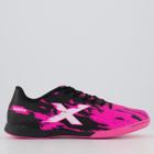 Chuteira Oxn Fusion Grip 3 Futsal Preta e Rosa